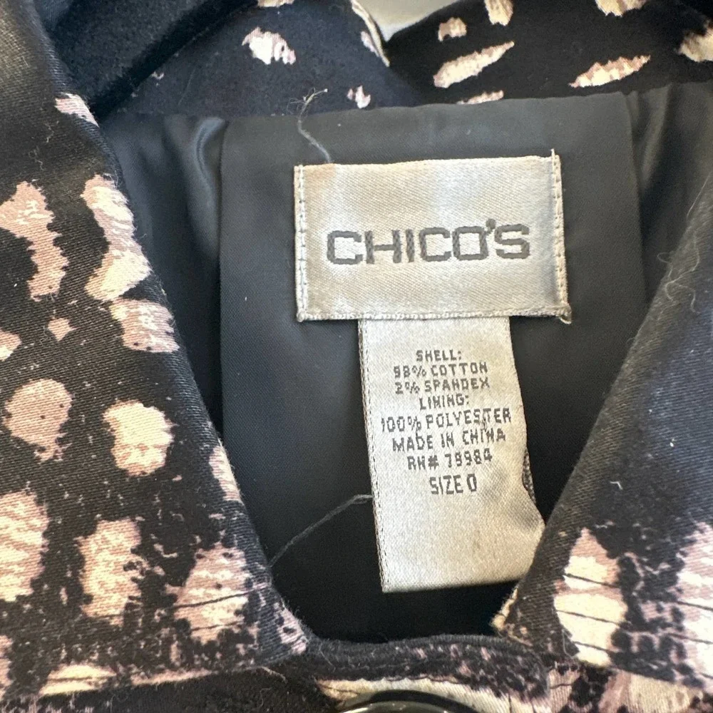 Chico’s Boho, Floral Abstract Button Down Dress Blazer - Picture 2 of 4